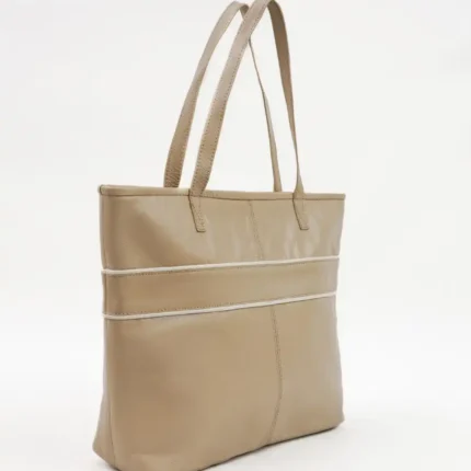 Aria-Carry-Tote-Bag-Beige-Leather-Side-View-Cahlah-Australia