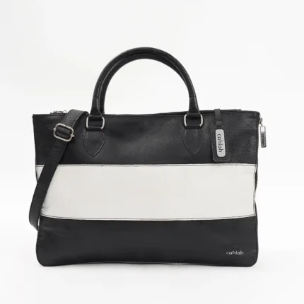Ascend-Laptop-Notebook-Bag-Black-Front-View-Cahlah