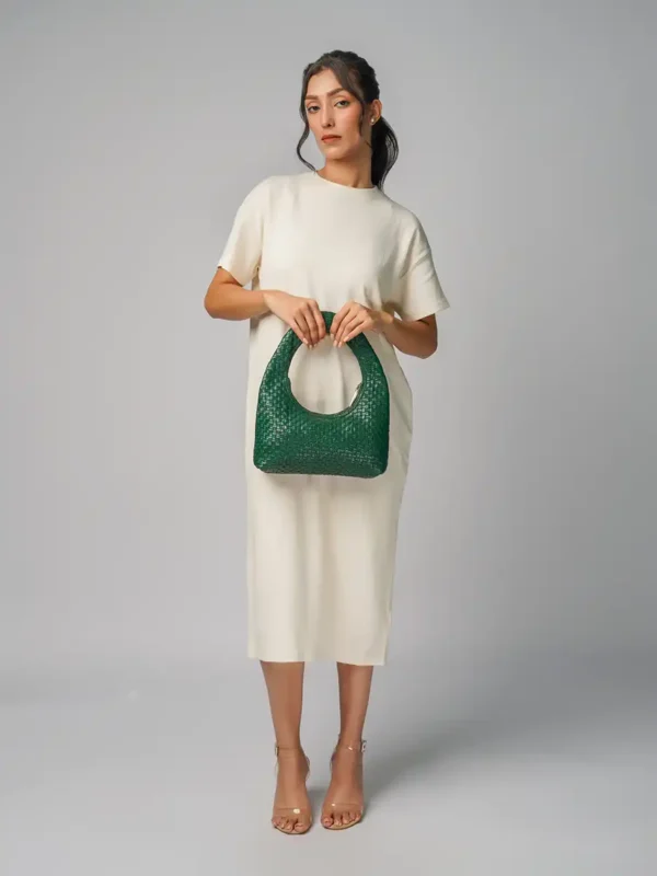 Cahlah-Australia-Nova-Woven-Handbag-Green-Front-View