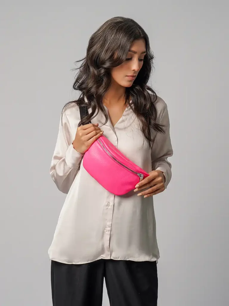 Girl-Carrying-Expedition-Sling-Bag-Pink-Cahlah