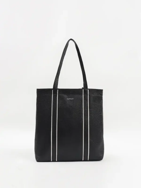 Luxe-Everyday-Tote-Bag-Black-Front-View-Cahlah-Australia