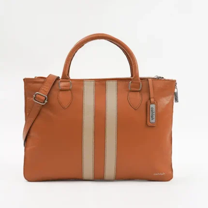 Nexus-Laptop-Notebook-Bag-Brown-Front-View-Cahlah