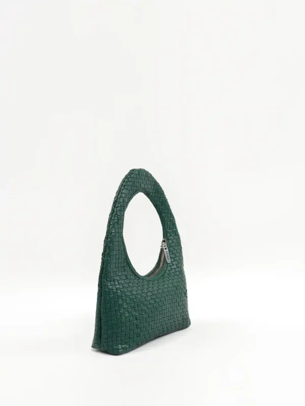 Nova-Woven-Handbag-Green-Side-View-Cahlah-Australia