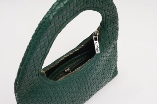 Nova-Woven-Handbag-Green-Top-View