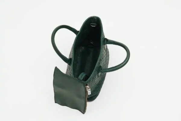 Serene-Woven-Green-Handbag-Top-View-Cahlah-Australia