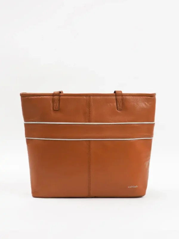 Aria-Carry-Tote-Bag-Brown-Front-View-Cahlah-Australia