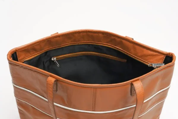 Aria-Carry-Tote-Bag-Brown-Top-View-Cahlah-Australia