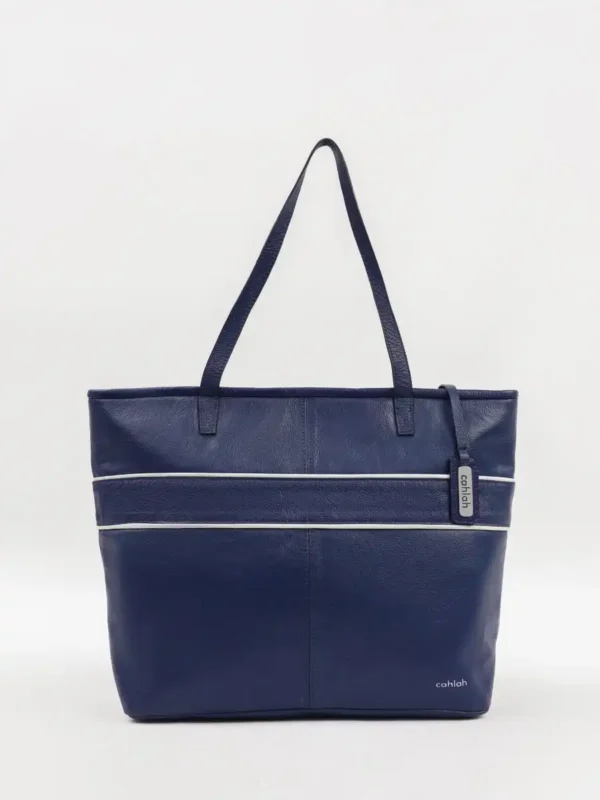 Aria-Carry-Tote-Bag-Navy-Front-View-Cahlah-Australia