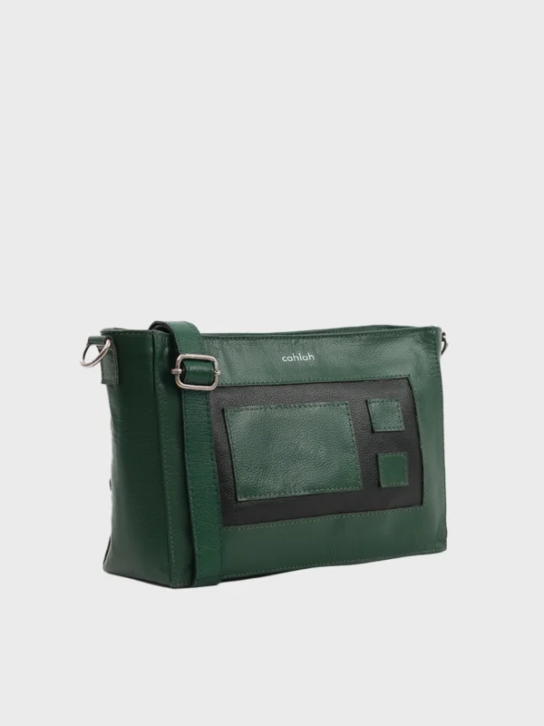 Bloc-Leather-Crossbody-Bag-For-Women-With-Strap-In-Green-Cahlah