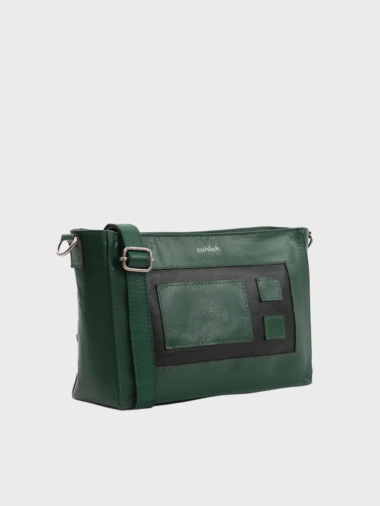 Bloc-Leather-Crossbody-Bag-For-Women-With-Strap-In-Green-Cahlah
