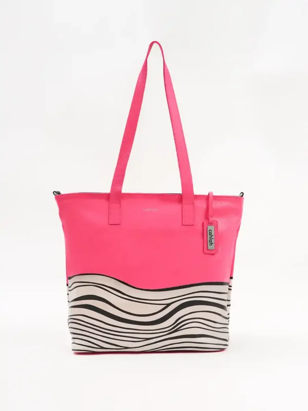 Bondi-Waves-Tote-Bag-Pink-Front-View