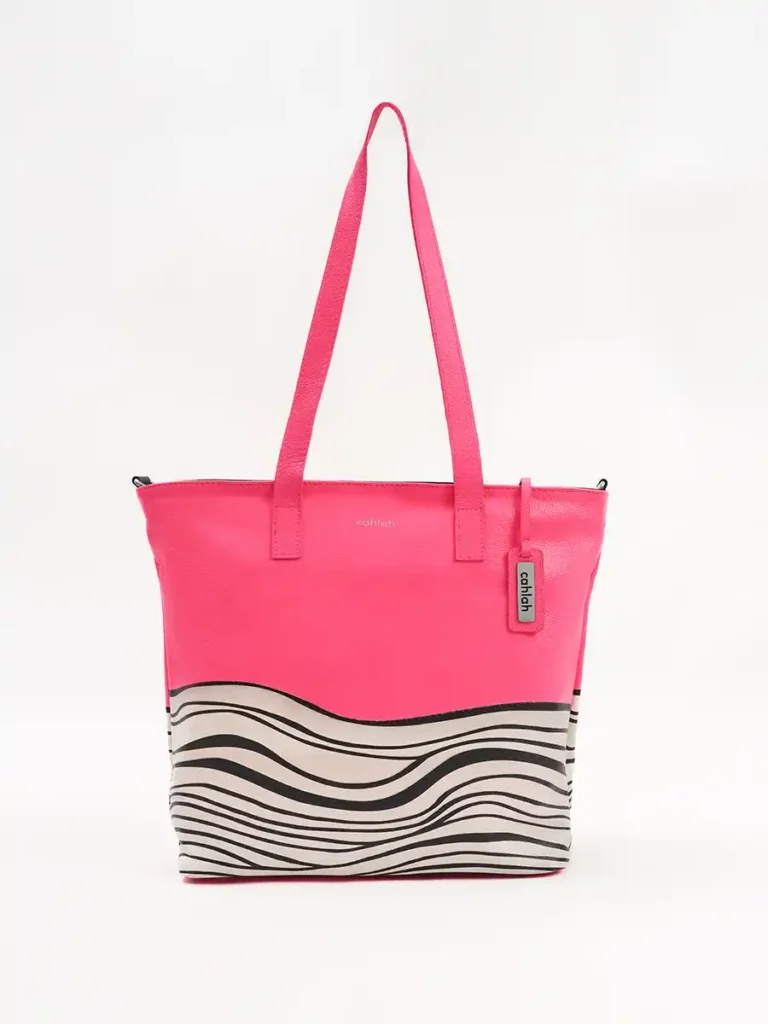 Bondi-Waves-Tote-Bag-Pink-Front-View