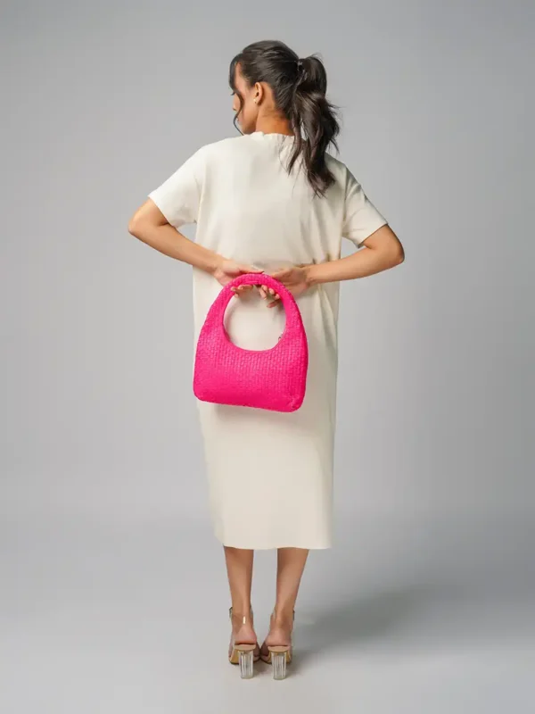 Cahlah-Australia-Nova-Woven-Handbag-Pink-Back-View