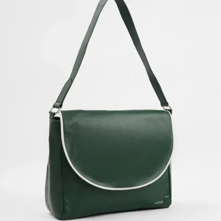Jia-Flap-Bag-Green-Side-View-Cahlah