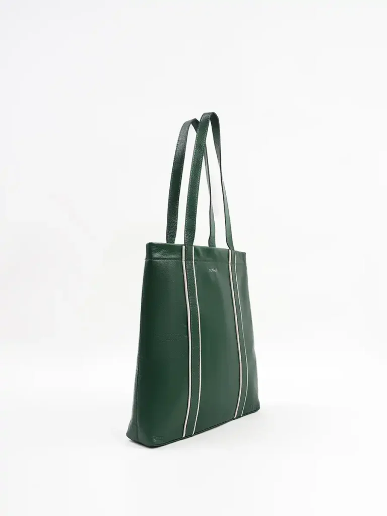 Luxe-Tote-Bag-Green-Side-View-Cahlah-Australia