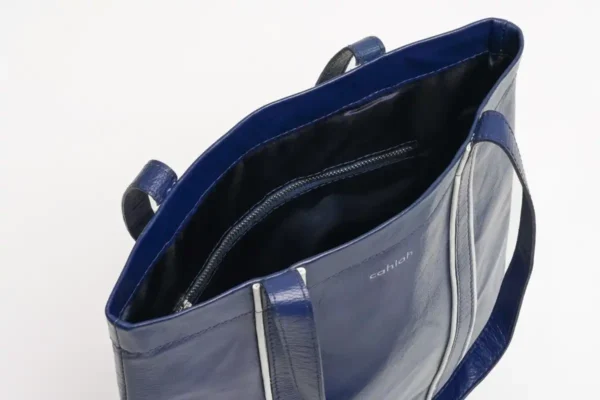 Luxe-Work-Tote-Bag-Navy-Top-View-Cahlah-Australia