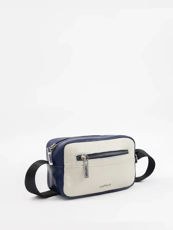 Pathfinder-Leather-Travel-Sling-bag-Navy-Side-View