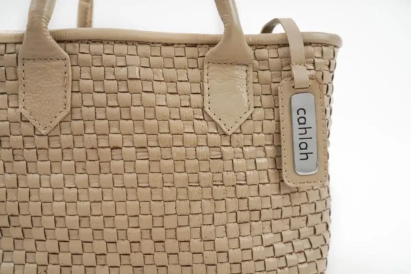 Serene-Woven-Beige-Handbag-Closeup-View-Cahlah-Australia