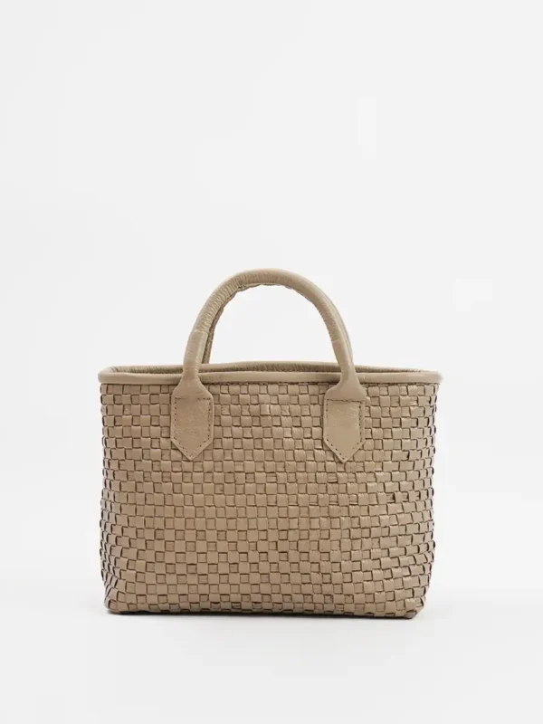 Serene-Woven-Beige-Handbag-Front-View-Cahlah-Australia