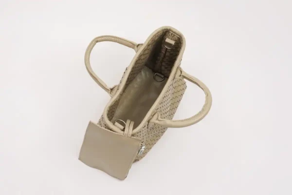 Serene-Woven-Beige-Handbag-Top-View-Cahlah-Australia