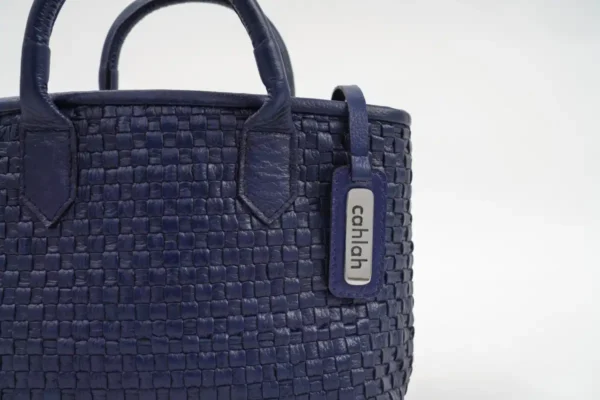 Serene-Woven-Navy-Handbag-Closeup-Cahlah-Australia