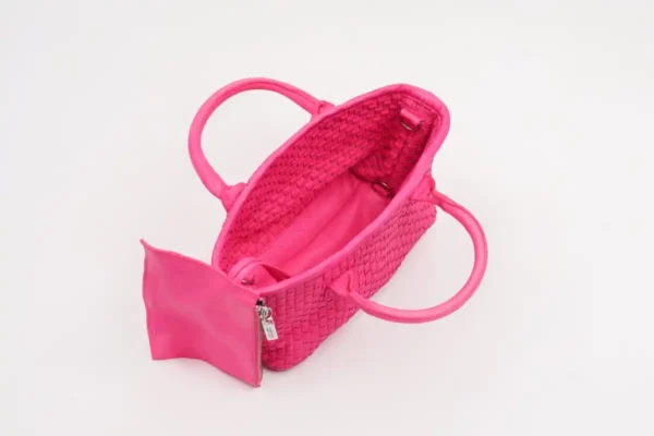 Serene-Woven-Pink-Handbagt-Top-View-Cahlah-Australia