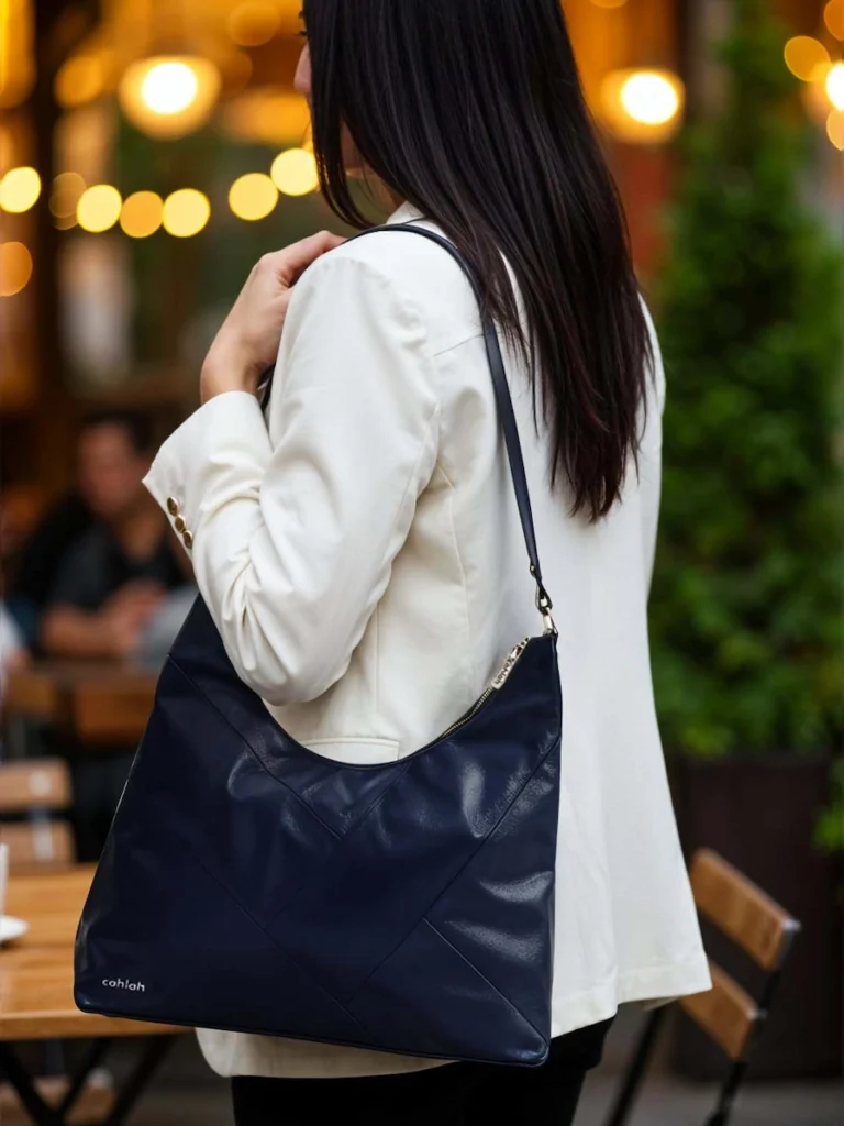 Women-Outdoor-Carrying-Sienna-Handbag-Navy-Side-View